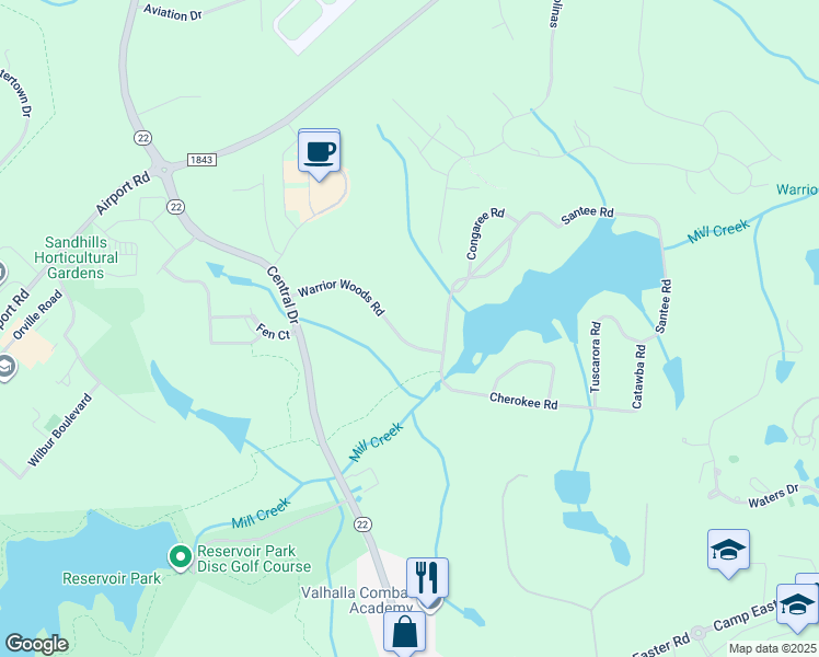 map of restaurants, bars, coffee shops, grocery stores, and more near 269 Warrior Woods Road in Carthage