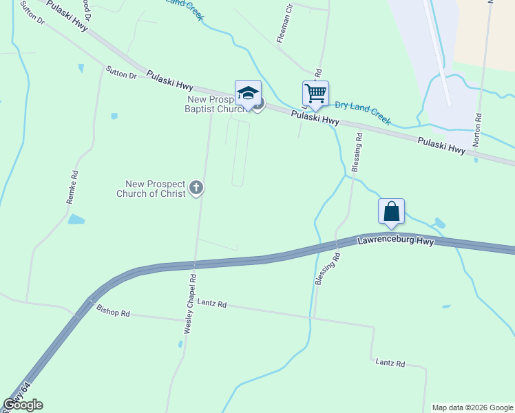 map of restaurants, bars, coffee shops, grocery stores, and more near 225 Countrywood Drive in Lawrenceburg