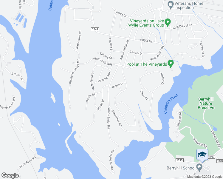 map of restaurants, bars, coffee shops, grocery stores, and more near 5335-5699 Amos Smith Road in Charlotte