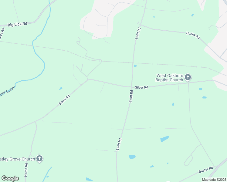 map of restaurants, bars, coffee shops, grocery stores, and more near 16554 Silver Road in Oakboro