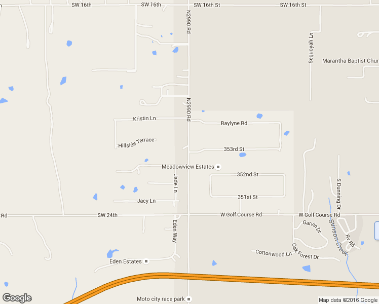 map of restaurants, bars, coffee shops, grocery stores, and more near 10094 353rd Street in Blanchard