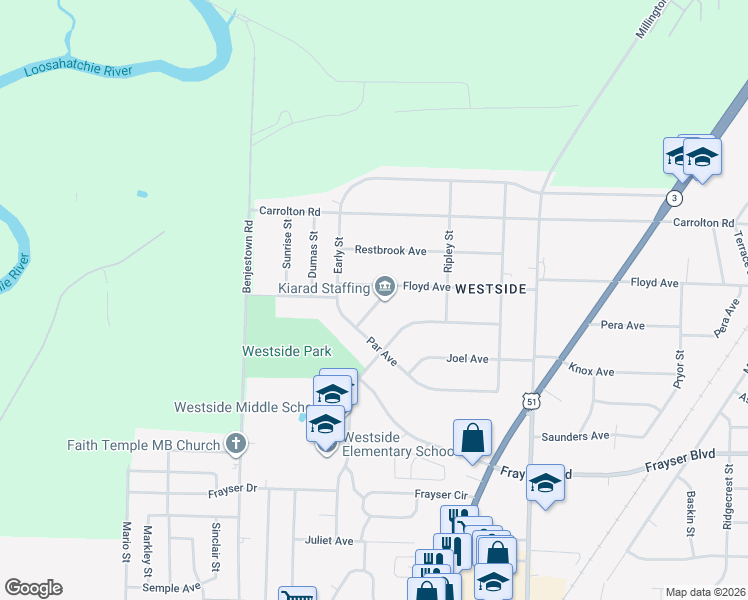 map of restaurants, bars, coffee shops, grocery stores, and more near 837 Floyd Avenue in Memphis