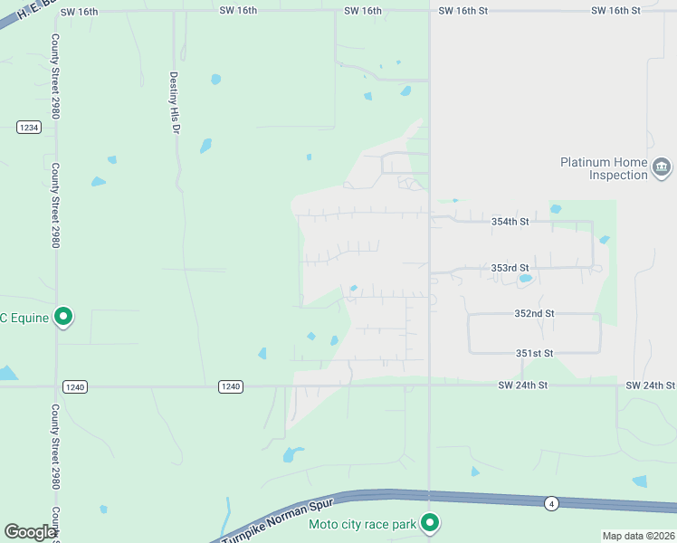 map of restaurants, bars, coffee shops, grocery stores, and more near 1308 Hillside Terrace in Blanchard