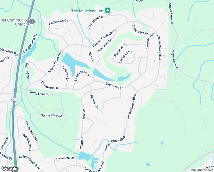 map of restaurants, bars, coffee shops, grocery stores, and more near 73 Scioto Lane in Pinehurst