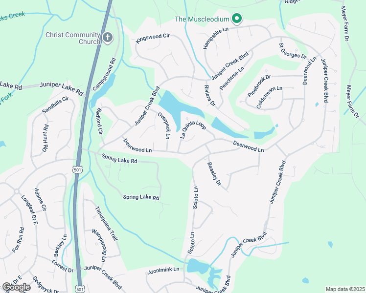 map of restaurants, bars, coffee shops, grocery stores, and more near 4 La Quinta Loop in Pinehurst