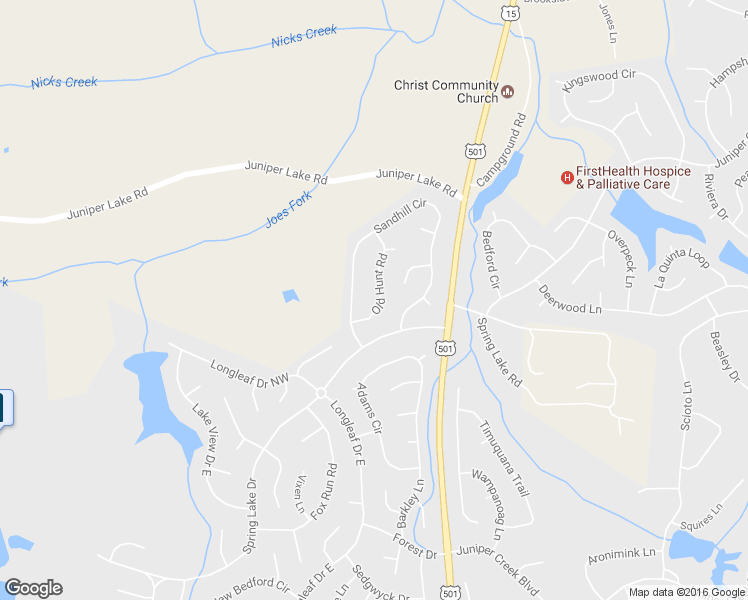 map of restaurants, bars, coffee shops, grocery stores, and more near 75 Old Hunt Road in Pinehurst
