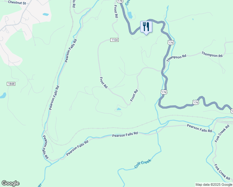 map of restaurants, bars, coffee shops, grocery stores, and more near 959 Frost Road in Saluda