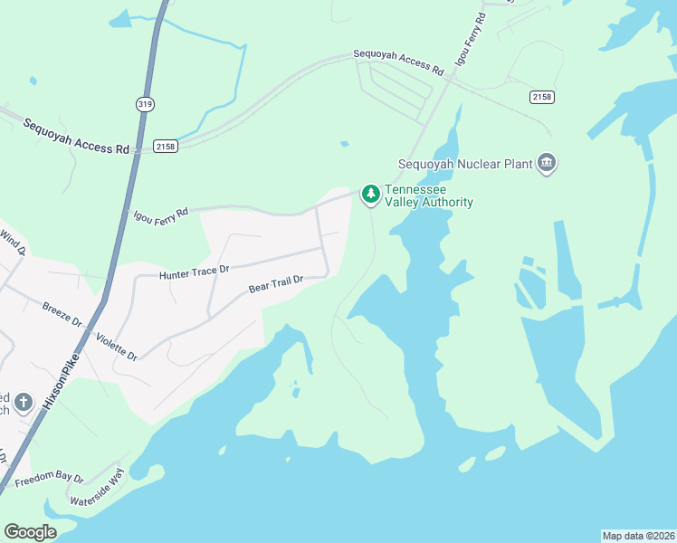 map of restaurants, bars, coffee shops, grocery stores, and more near 10200 Bear Trail Drive in Soddy-Daisy