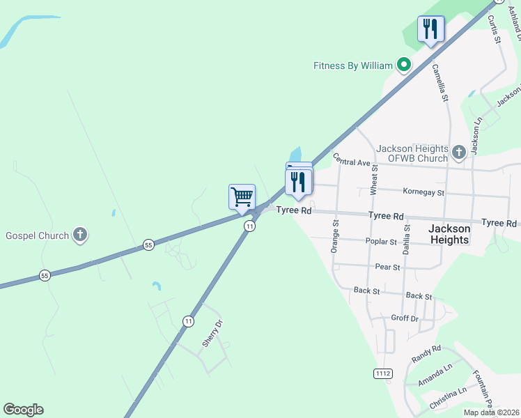 map of restaurants, bars, coffee shops, grocery stores, and more near in Lenoir County