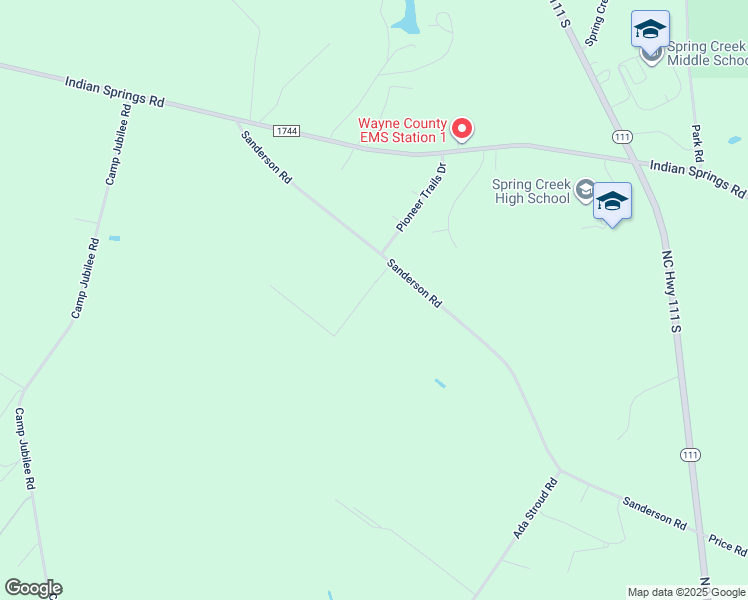 map of restaurants, bars, coffee shops, grocery stores, and more near 314 Sanderson Road in Seven Springs