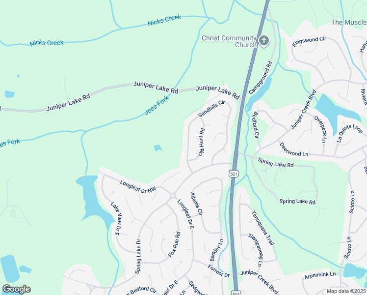 map of restaurants, bars, coffee shops, grocery stores, and more near 450 Sandhills Circle in Pinehurst