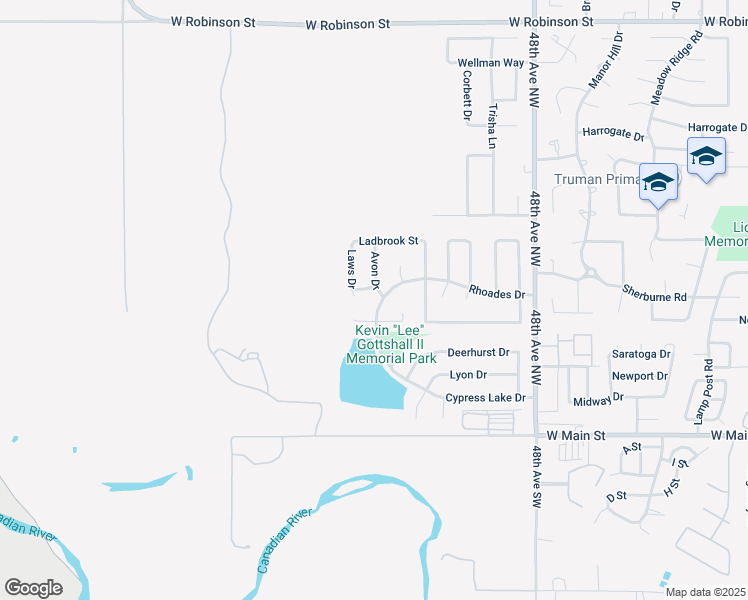 map of restaurants, bars, coffee shops, grocery stores, and more near 412 Laws Drive in Norman