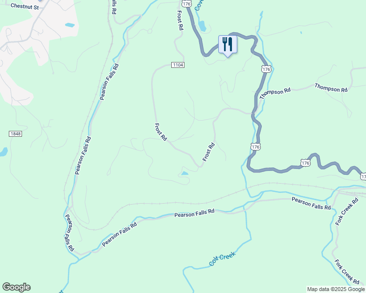 map of restaurants, bars, coffee shops, grocery stores, and more near 959 Frost Road in Saluda