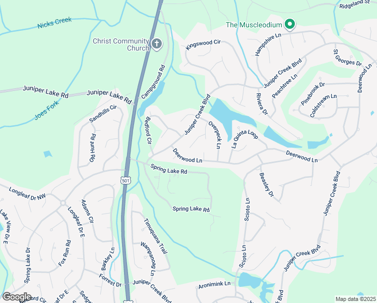map of restaurants, bars, coffee shops, grocery stores, and more near 8 Gadsten Court in Pinehurst