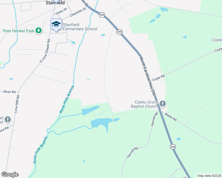 map of restaurants, bars, coffee shops, grocery stores, and more near 303 Sunset Lake Road in Stanfield