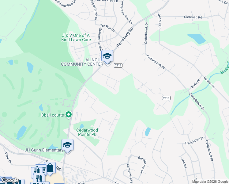 map of restaurants, bars, coffee shops, grocery stores, and more near 7729 Boswell Road in Charlotte