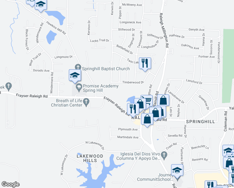 map of restaurants, bars, coffee shops, grocery stores, and more near 3910 Hawkins Mill Road in Memphis