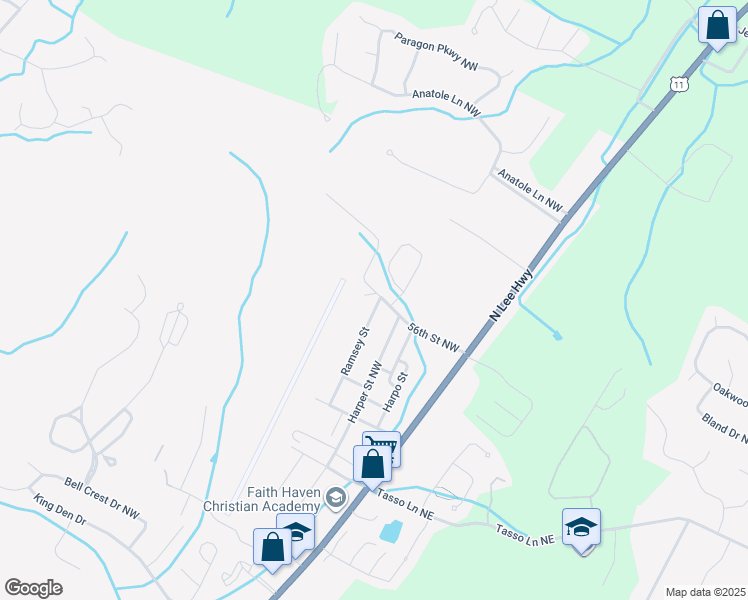 map of restaurants, bars, coffee shops, grocery stores, and more near 225 56th Street Northwest in Cleveland