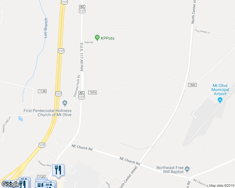 map of restaurants, bars, coffee shops, grocery stores, and more near 206 Pineland Avenue in Mount Olive