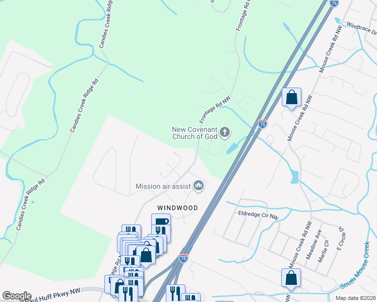 map of restaurants, bars, coffee shops, grocery stores, and more near 4922 Charwood Trail Northwest in Cleveland
