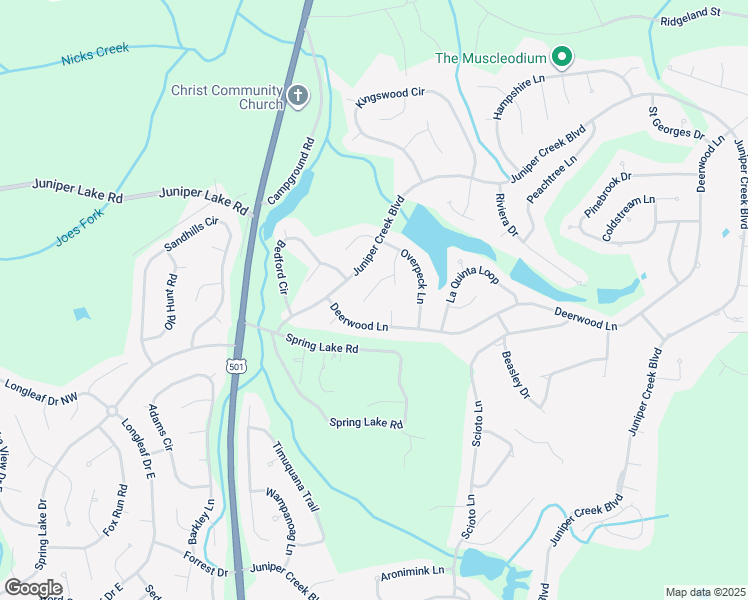 map of restaurants, bars, coffee shops, grocery stores, and more near 10 Gadsten Court in Pinehurst