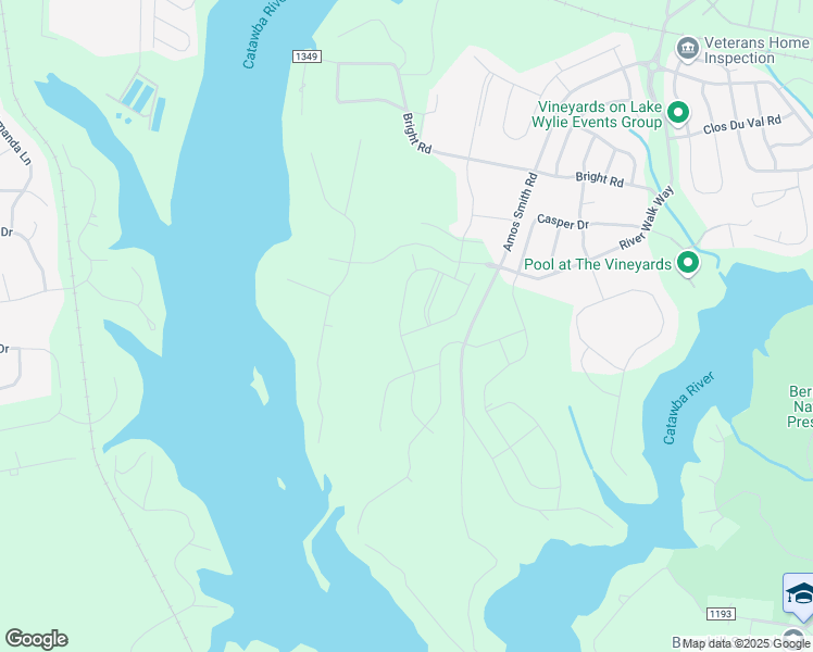 map of restaurants, bars, coffee shops, grocery stores, and more near 5350 Amos Smith Road in Charlotte