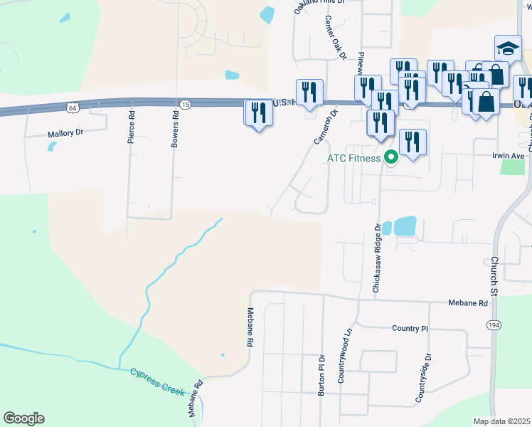 map of restaurants, bars, coffee shops, grocery stores, and more near 250 Cameron Drive in Oakland