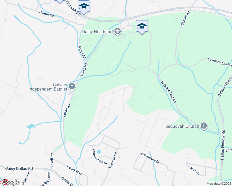 map of restaurants, bars, coffee shops, grocery stores, and more near 9389 Chirping Road in Soddy-Daisy