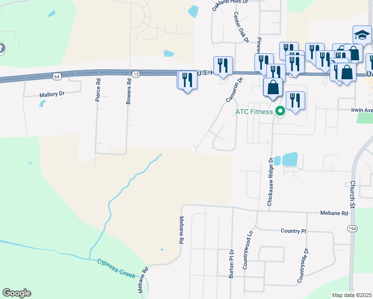map of restaurants, bars, coffee shops, grocery stores, and more near 250 Cameron Drive in Oakland