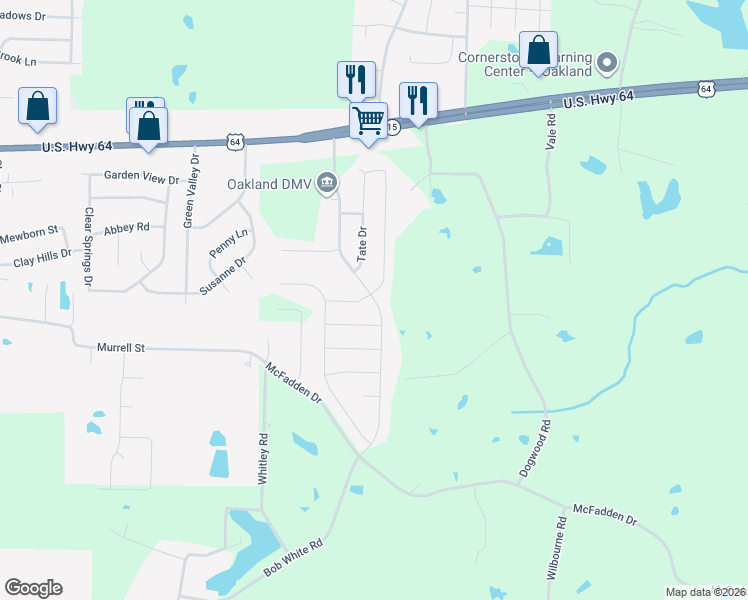 map of restaurants, bars, coffee shops, grocery stores, and more near 415 Beau Tisdale Drive in Oakland