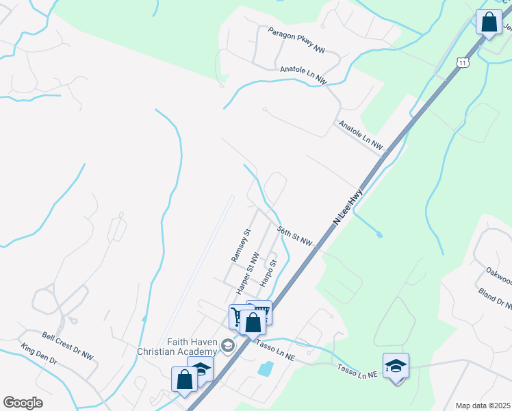 map of restaurants, bars, coffee shops, grocery stores, and more near 225 56th Street Northwest in Cleveland