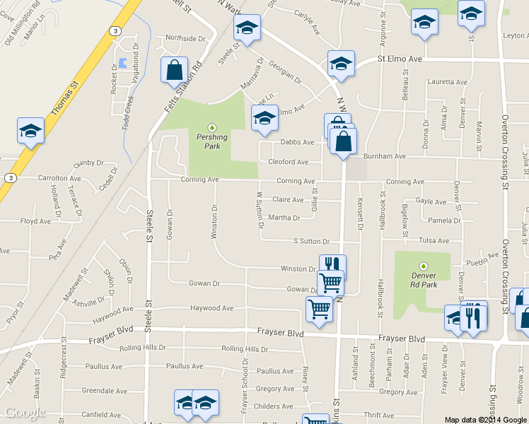 map of restaurants, bars, coffee shops, grocery stores, and more near 1681 Martha Drive in Memphis