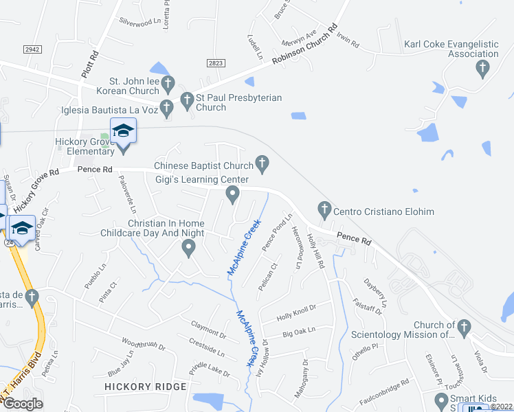 map of restaurants, bars, coffee shops, grocery stores, and more near 6728 Raeburn Lane in Charlotte