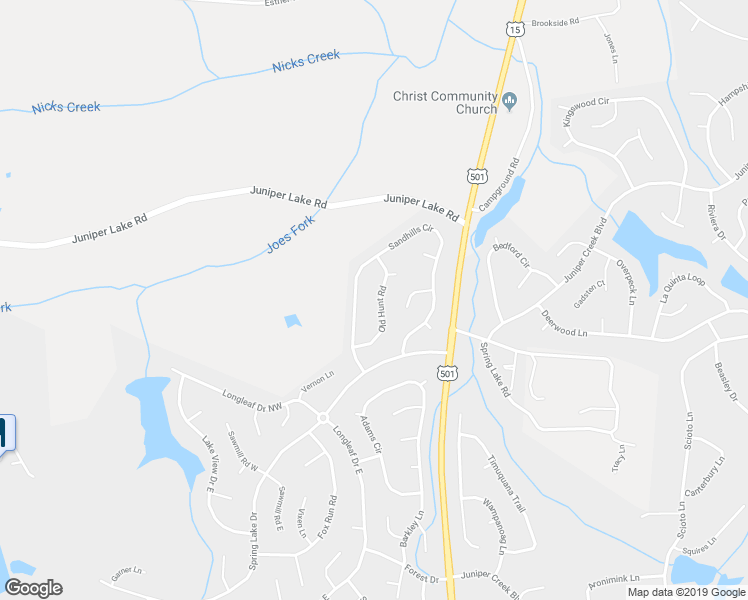 map of restaurants, bars, coffee shops, grocery stores, and more near 115 Old Hunt Road in Pinehurst