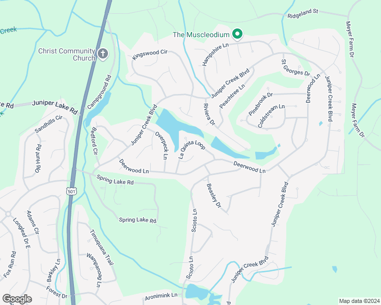 map of restaurants, bars, coffee shops, grocery stores, and more near 9 Chatham Lane in Pinehurst
