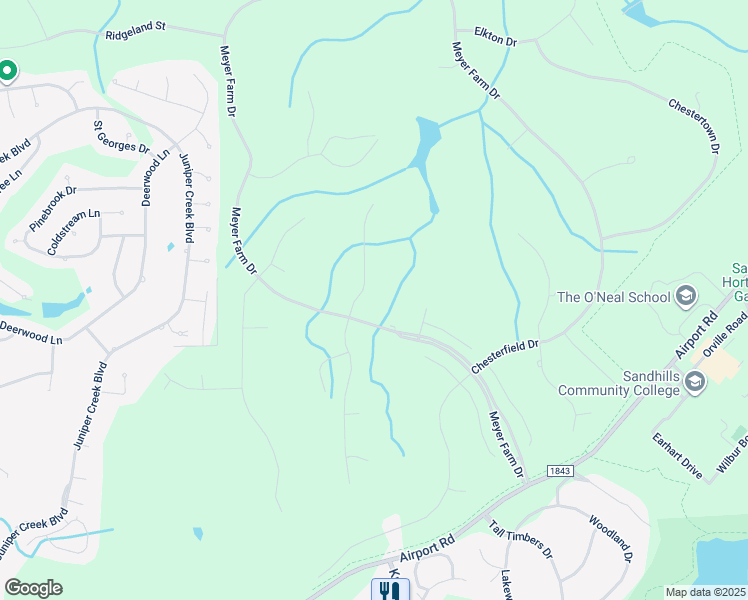 map of restaurants, bars, coffee shops, grocery stores, and more near 8 Granville Drive in Pinehurst