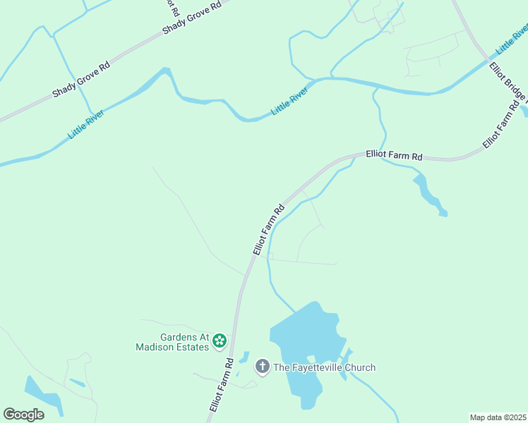 map of restaurants, bars, coffee shops, grocery stores, and more near 2017 Elliot Farm Road in Fayetteville