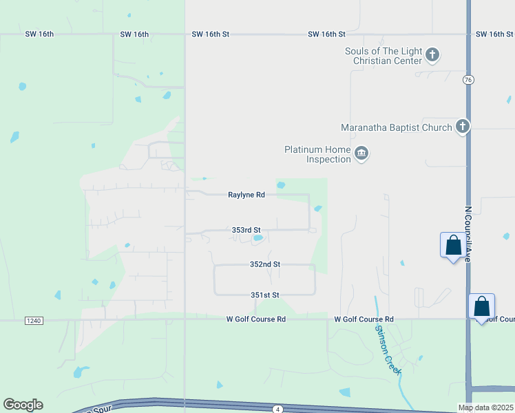 map of restaurants, bars, coffee shops, grocery stores, and more near 10249 Raylyne Road in Blanchard