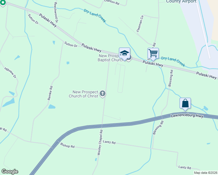 map of restaurants, bars, coffee shops, grocery stores, and more near 245 Wesley Chapel Road in Lawrenceburg