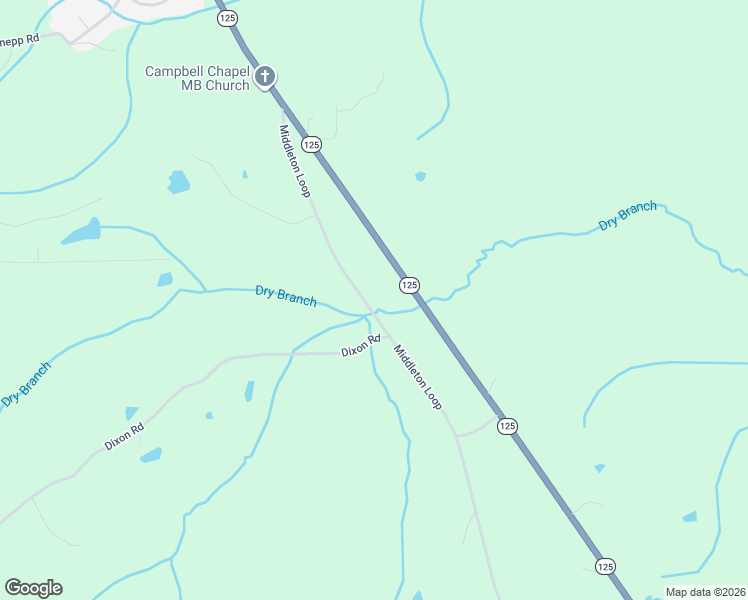 map of restaurants, bars, coffee shops, grocery stores, and more near 125S Middleton Loop in Bolivar