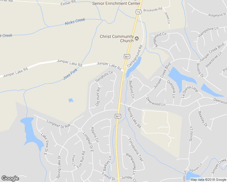 map of restaurants, bars, coffee shops, grocery stores, and more near 2 Saunders Lane in Pinehurst