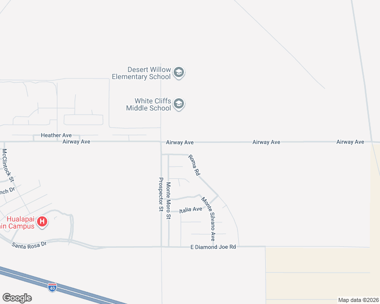 map of restaurants, bars, coffee shops, grocery stores, and more near 4100 Airway Avenue in Kingman