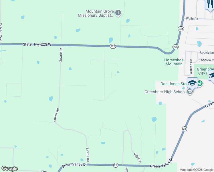 map of restaurants, bars, coffee shops, grocery stores, and more near 35A Horseshoe Drive in Greenbrier