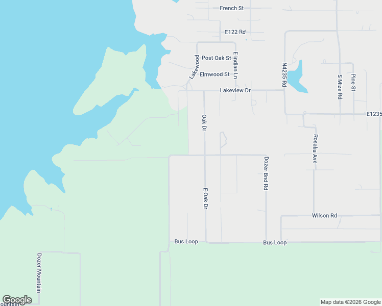 map of restaurants, bars, coffee shops, grocery stores, and more near Oak Drive in Stigler