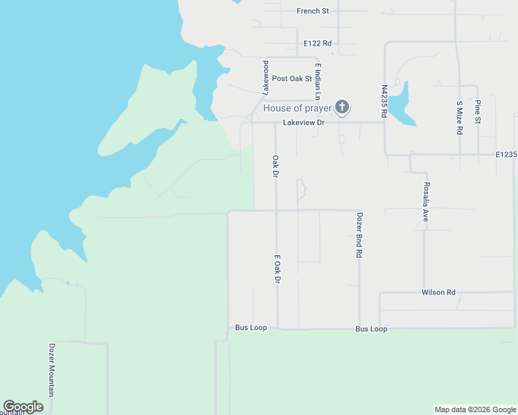 map of restaurants, bars, coffee shops, grocery stores, and more near Oak Drive in Stigler
