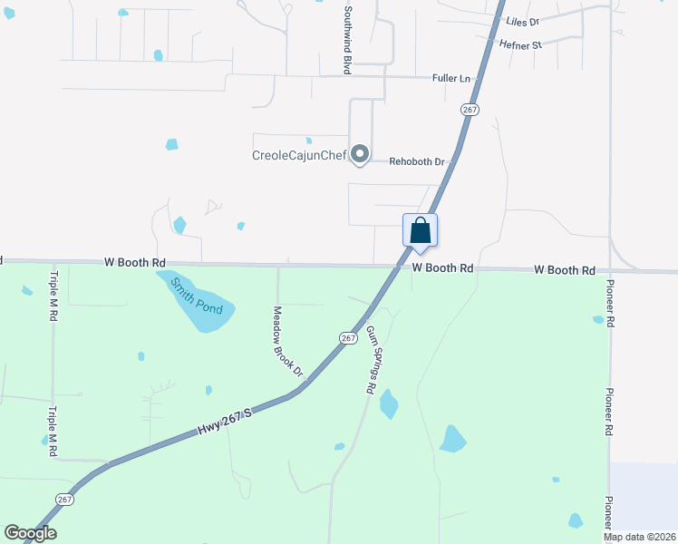 map of restaurants, bars, coffee shops, grocery stores, and more near 1013 West Booth Road in Searcy