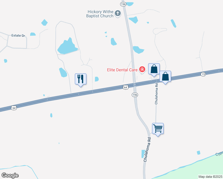 map of restaurants, bars, coffee shops, grocery stores, and more near U.S. Highway 64 in Memphis