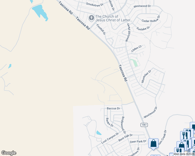 map of restaurants, bars, coffee shops, grocery stores, and more near 6799 Bengal Court in Amarillo