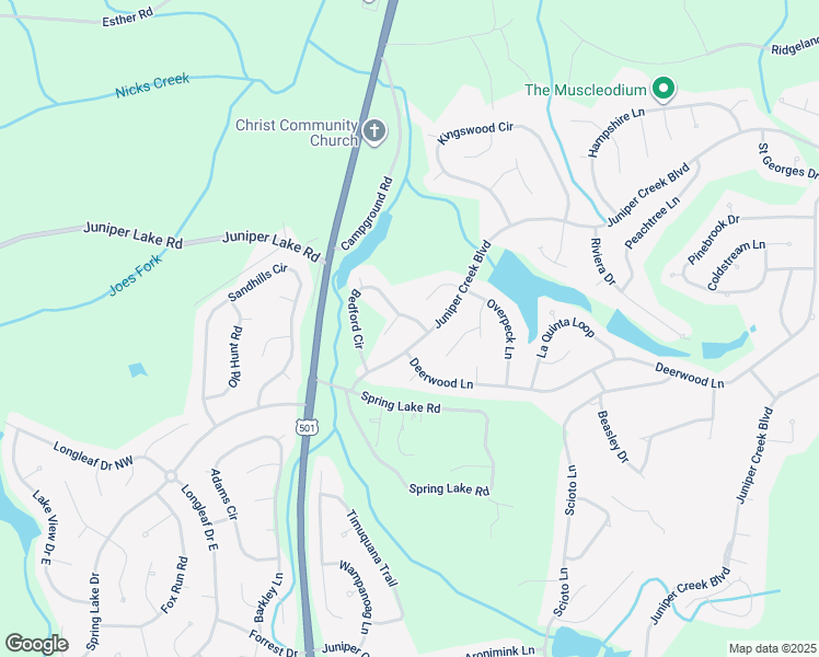 map of restaurants, bars, coffee shops, grocery stores, and more near 28 Bedford Circle in Pinehurst
