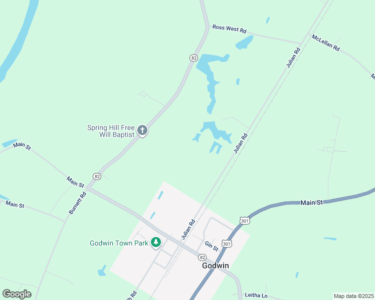 map of restaurants, bars, coffee shops, grocery stores, and more near 7615 Julian Road in Dunn